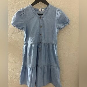 GAP GIRLS CHAMBRAY SHORT SLEEVE LIGHTWEIGHT‎ BLUE DRESS SIZE XL (16-18)